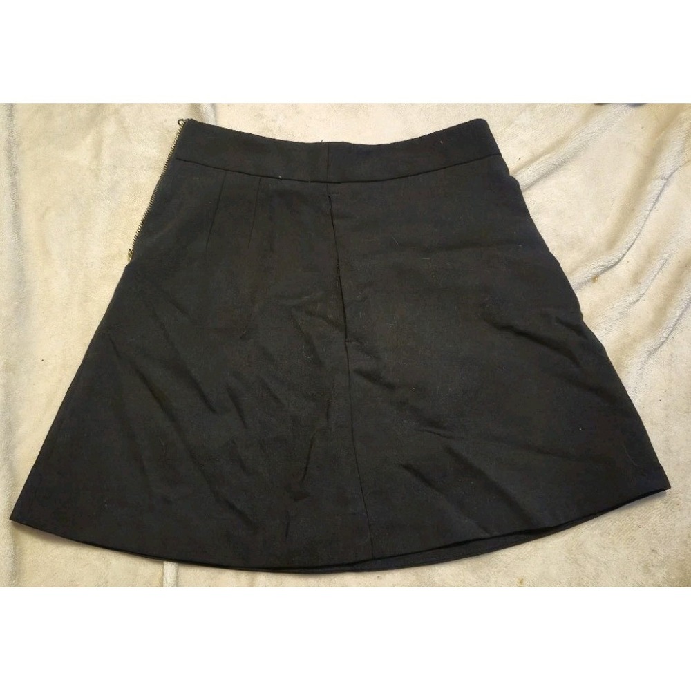 Express Black Mini‎ Skirt Size 00 | Gold Zip Back Lined Dressy Clubwear